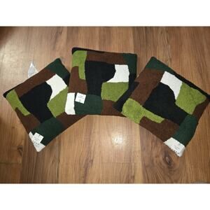 X3 Target decorative pillows for sofa 14x14 Green Black White Brown